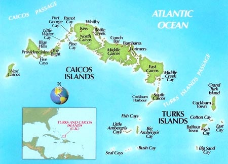 caicos_map Turks and Caicos Fishing Map